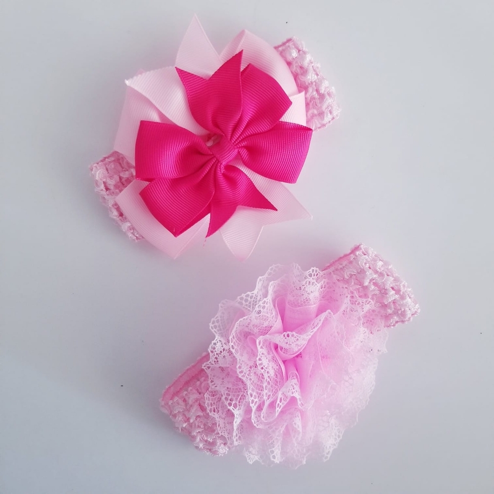 Pink bow headbands baby toddlers Photoshoot